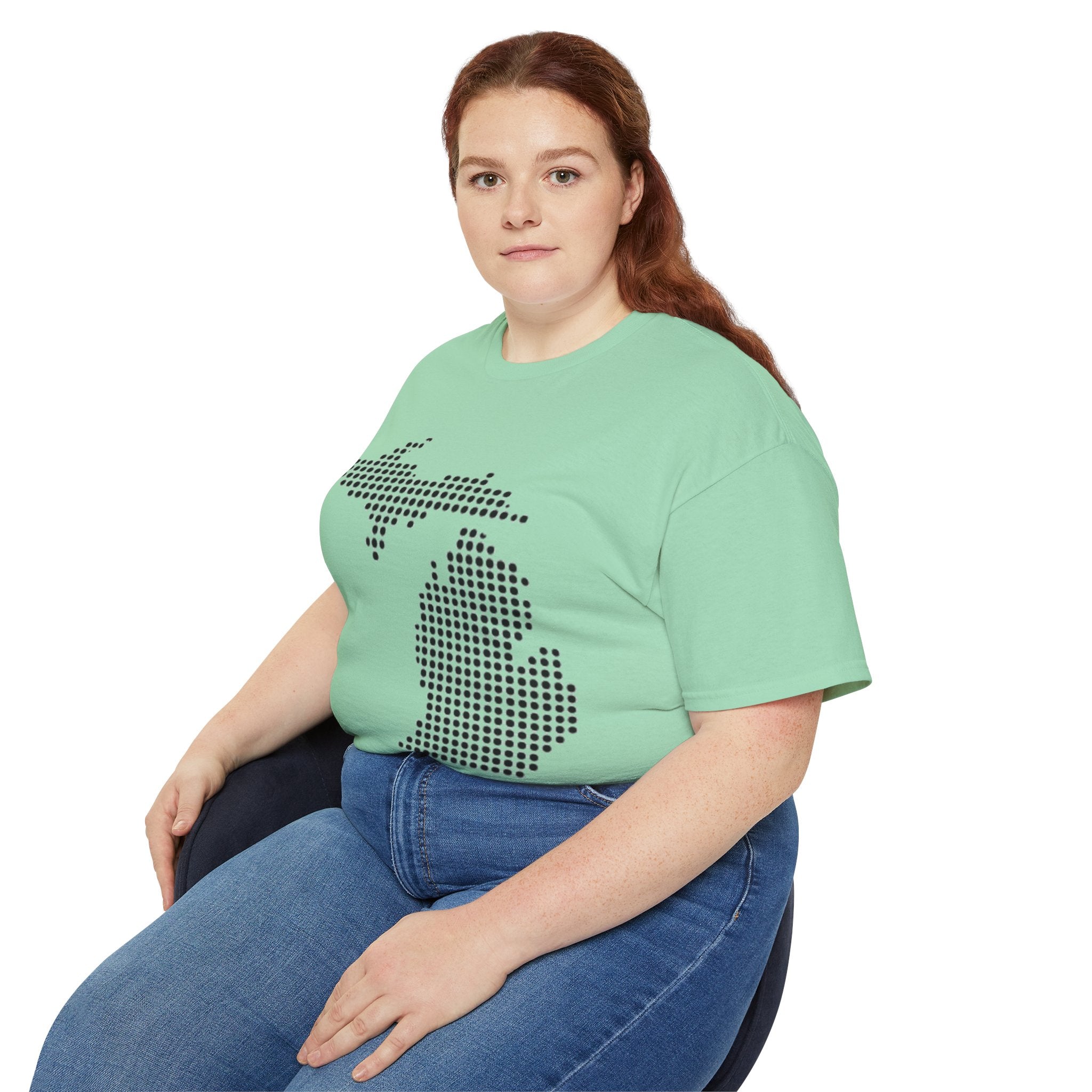 Michigan Dot Map T-Shirt — Minimal State Outline Tee