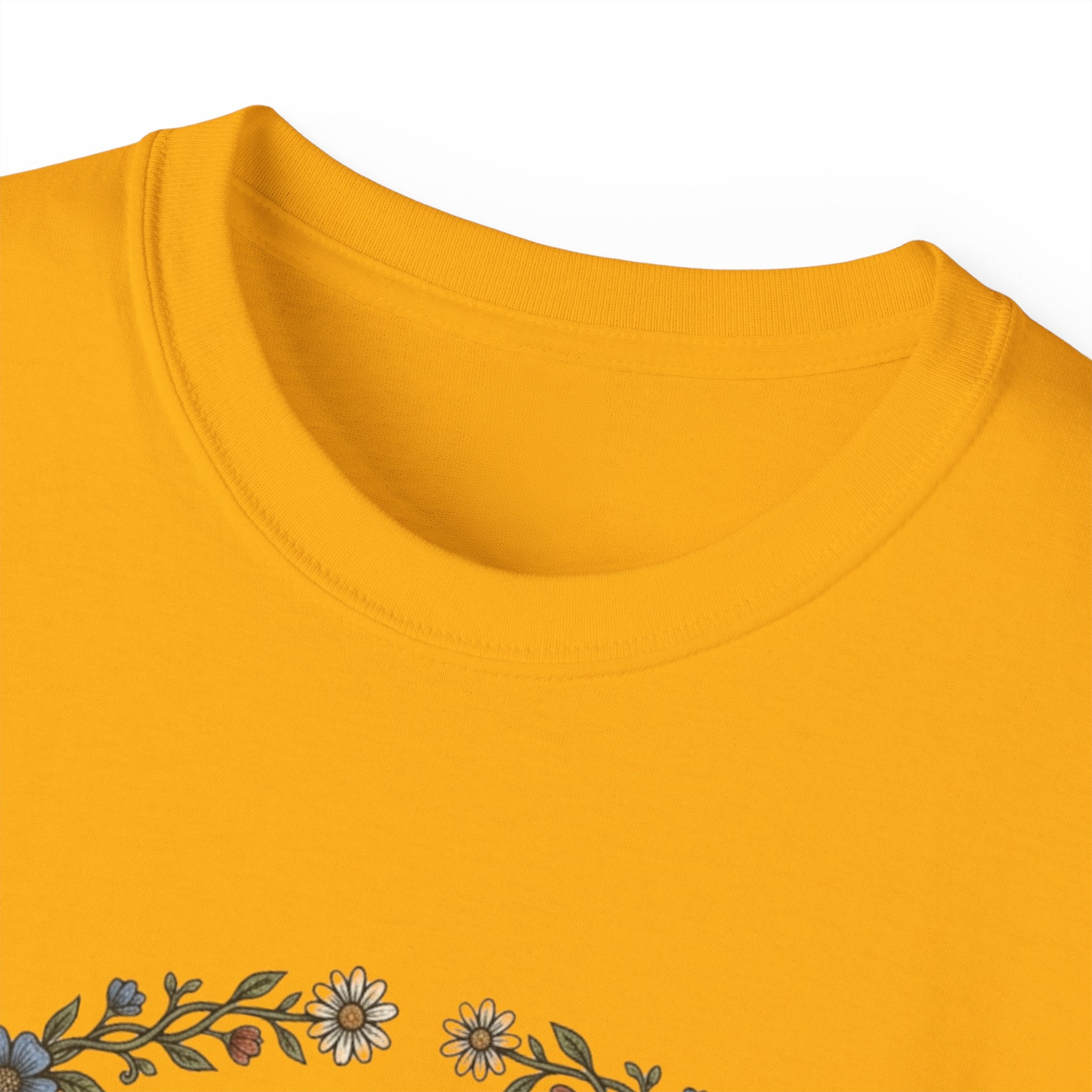 Folk Art Toad Banjo Tee — Floral Moonlight Frog Banjo  T-Shirt