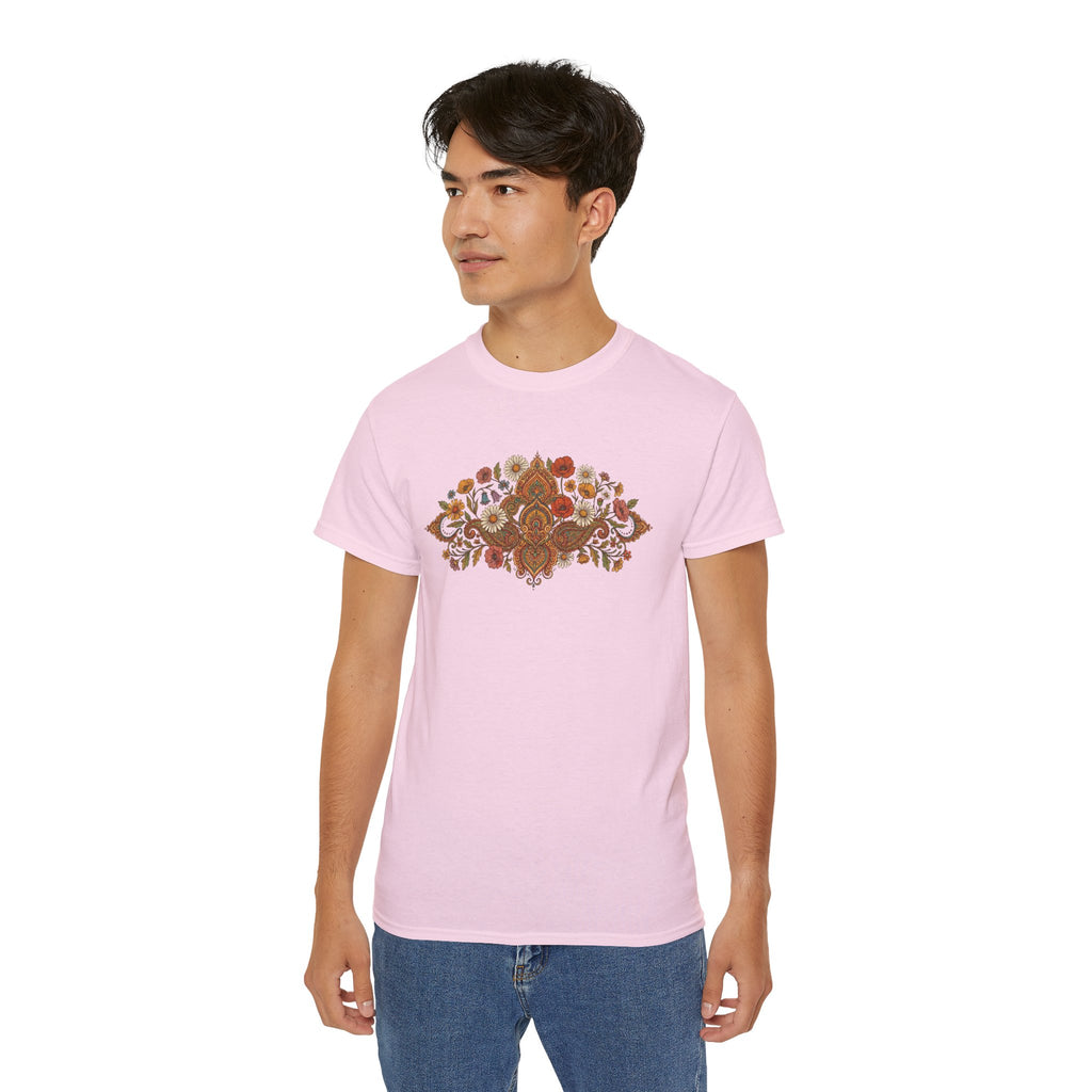 Retro Floral Tee — Vintage Brown Flower Bouquet Graphic