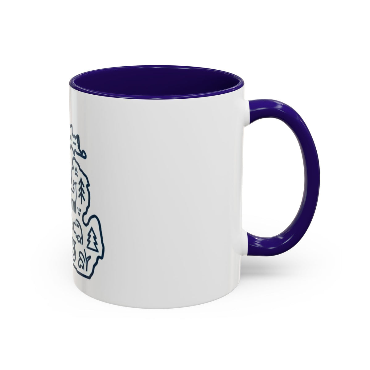 Michigan Outline Mug with UP & Outdoor Icons – Great Lakes State Coffee Cup (11oz/15oz)
