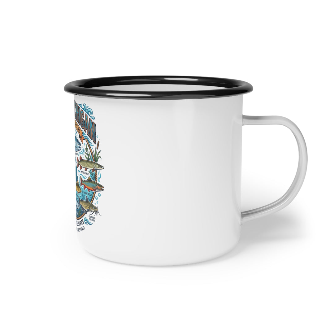 Fish of Michigan Vintage Lake Fishing Guide Camp Cup