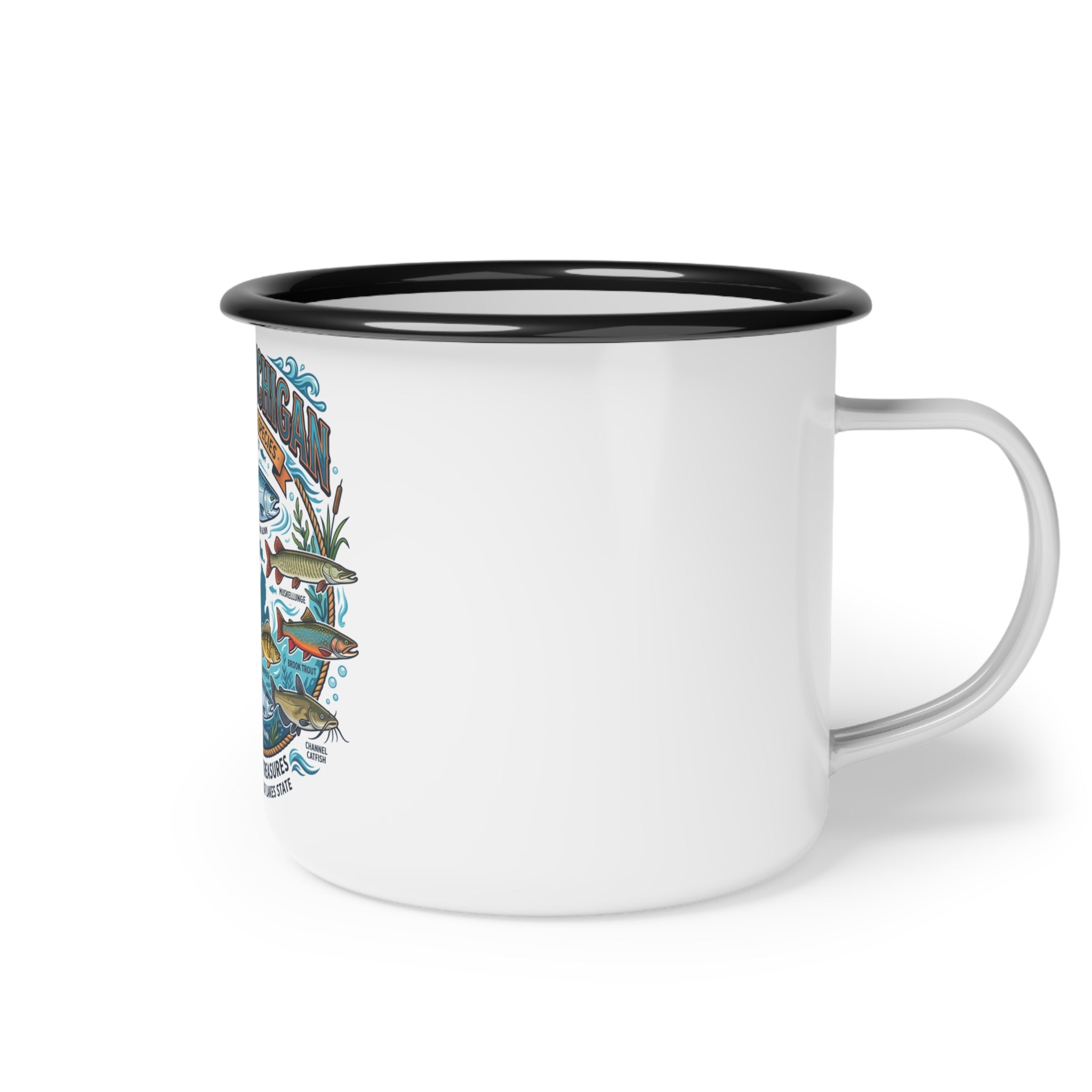 Fish of Michigan Vintage Lake Fishing Guide Camp Cup