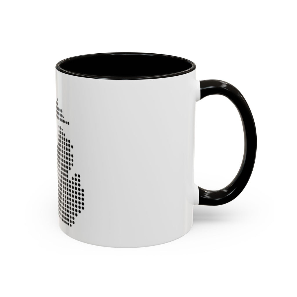 Michigan Dot Map Mug — Modern Minimalist Michigan State Coffee Cup (11oz/15oz)