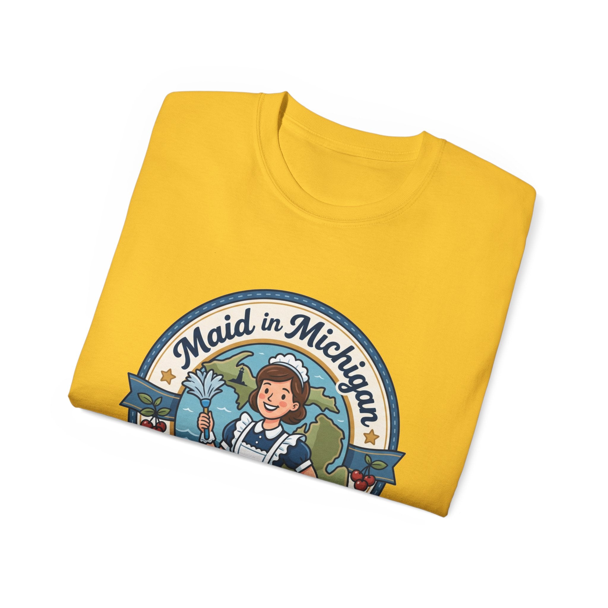 Maid in Michigan T-Shirt — Vintage Housekeeping Logo Tee